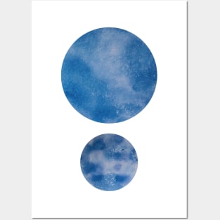 Blue Minimal Dots Abstract Pattern. Posters and Art